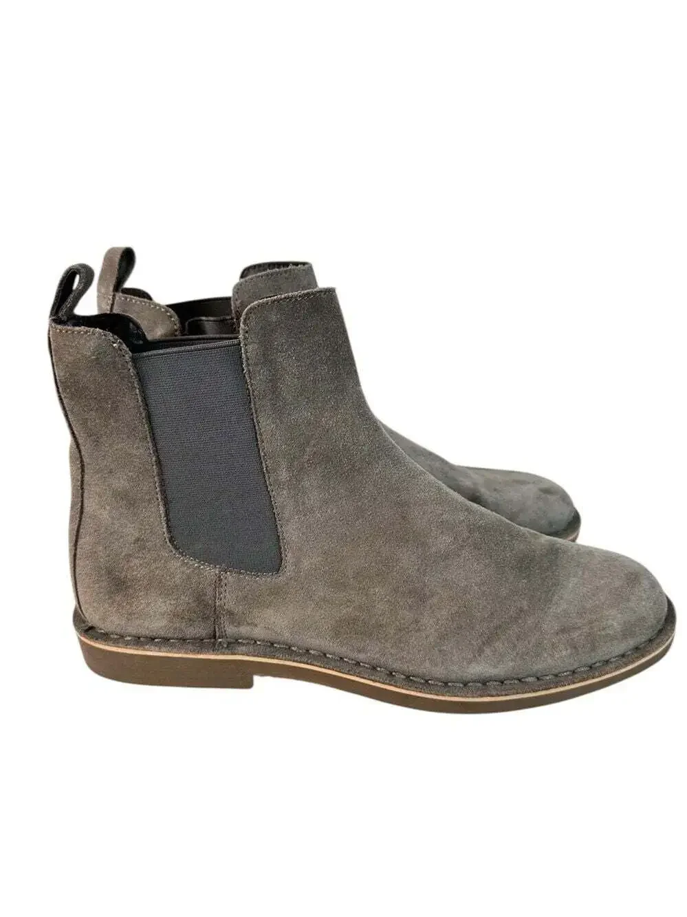 The Rail Mens Suede Chelsea Boots With Rubber Soles Size Grey Classic Casualcore